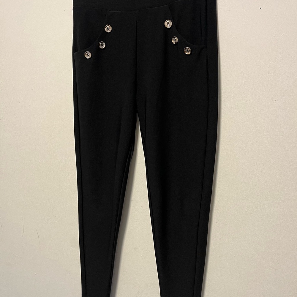 Maze Women’s Black Pants with Button Detail